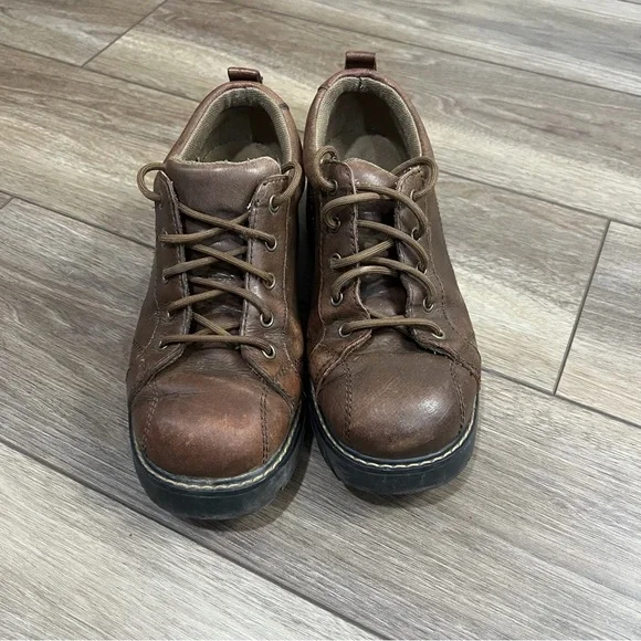 Y2K Brown Leather Clogs - Picture 2 of 7